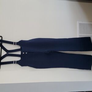 Vintage Fuller Ski Bib Pants Size 12 Reg Made in Austria Navy Blue Wool Blend
